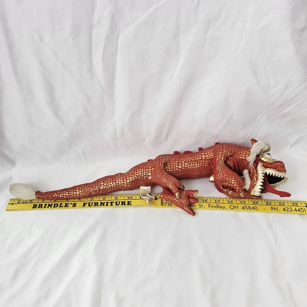 Folkmanis Red Dragon Puppet 21” Full Body Chinese Metallic ~ Retired